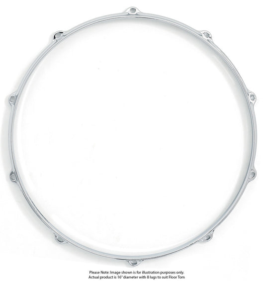 Dixon 16"/8 Lug Die Cast Chrome Plated Tom Hoop - Pk 1