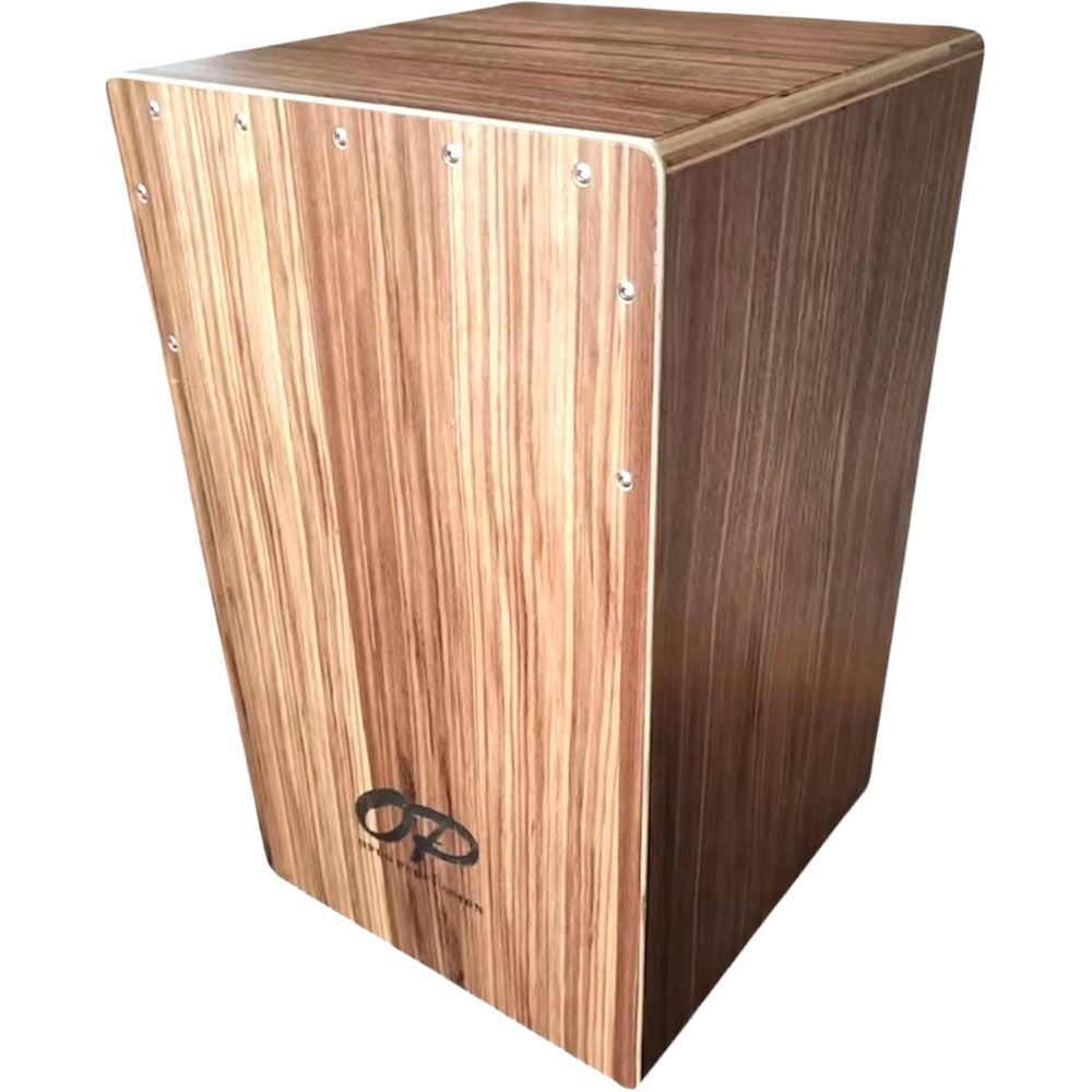 Opus Percussion PPCAJONZEB Wooden Cajon in Zebrawood with Deluxe Carry Bag