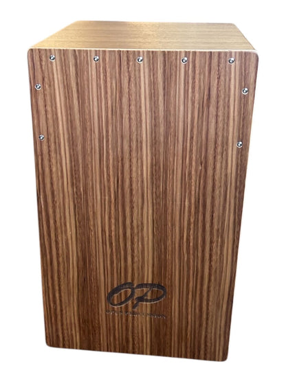 Opus Percussion PPCAJONZEB Wooden Cajon in Zebrawood with Deluxe Carry Bag
