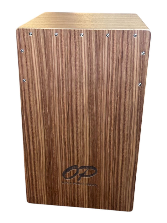 Opus Percussion PPCAJONZEB Wooden Cajon in Zebrawood with Deluxe Carry Bag