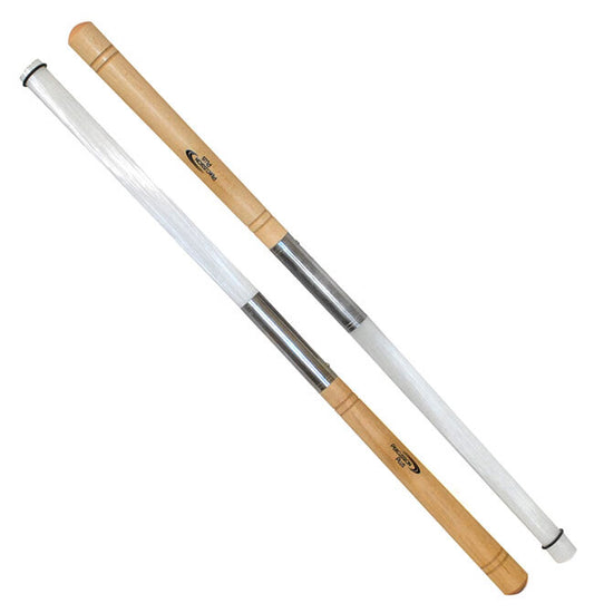 Percussion Plus PPSV6 Soft Nylon Drum Brushes with Wood Handle (Pair)