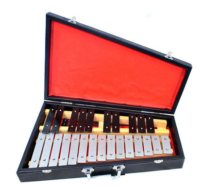 Percussion Plus PPTL25B 25-Note Glockenspiel in Black Wooden Case