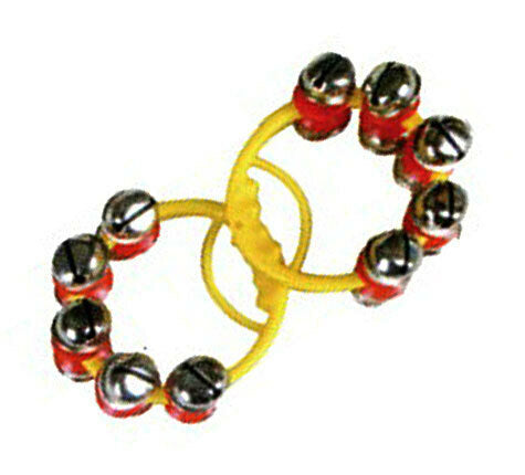 Percussion Plus PPWBP2 10-Sleigh Bells on Plastic Handle (1-Pair)