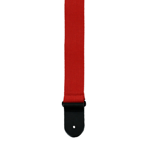 Perris PS1686 2" Red Cotton Guitar Strap with Leather ends