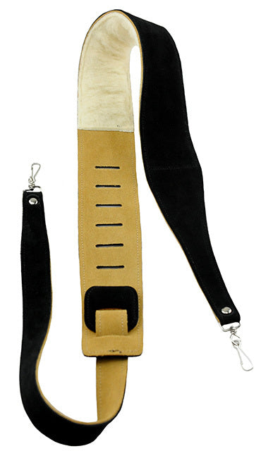 Perris PS6695 2.5" Black Suede Banjo Strap with Metal Hooks