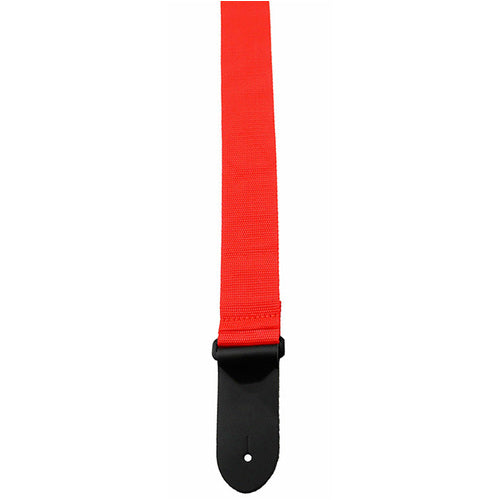 Perris PS89 2" Poly Pro Red Guitar Strap with Leather ends