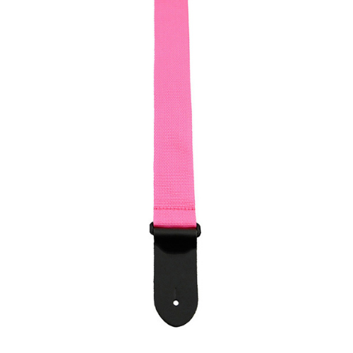 Perris PS6770 2" Poly Pro Guitar Strap in Pink with Black Leather ends