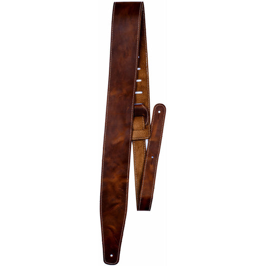 Perris PS7049 2.5" Baseball Leather Guitar Strap in Tan