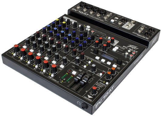Peavey PV10AT PV Series "PV-10AT" Compact 10-Channel Mixer with Bluetooth & Antares Auto-Tune