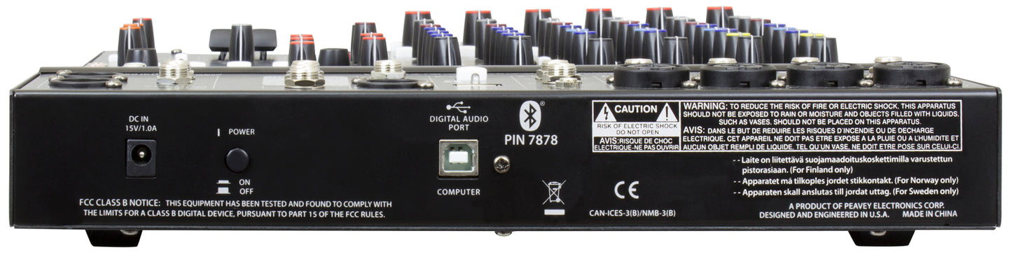 Peavey PV10AT PV Series "PV-10AT" Compact 10-Channel Mixer with Bluetooth & Antares Auto-Tune