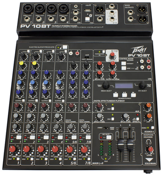 Peavey PV10BT PV Series "PV-10BT" Compact 10-Channel Mixer with Bluetooth