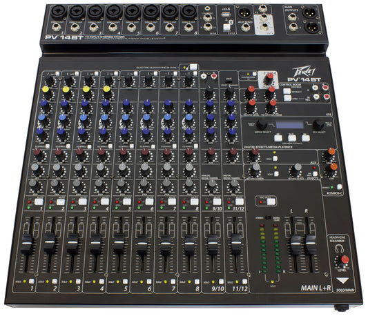 Peavey PV14BT PV Series "PV-14BT" Compact 14-Channel Mixer with Bluetooth