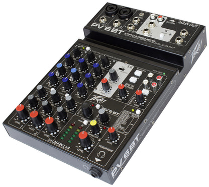 Peavey PV6BT PV Series "PV-6BT" Compact 6-Channel Mixer with Bluetooth