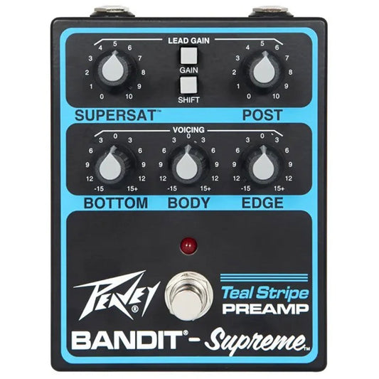 Peavey PVBANSUPREME Legacy Series Bandit Supreme Teal Stripe Preamp Pedal