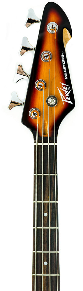Peavey PVMILEST4VBS Milestone Series 4 String Bass Guitar in Vintage Burst