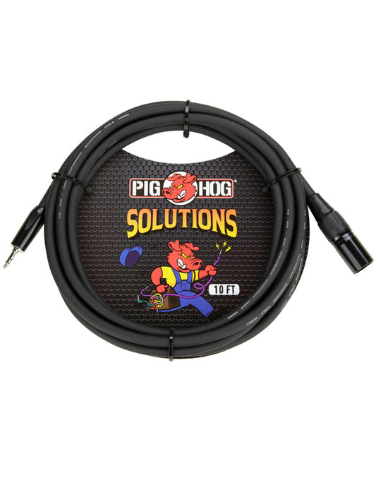 Pig Hog PX-M35XM10 3.5mm TRS to Male XLR cable, 10ft