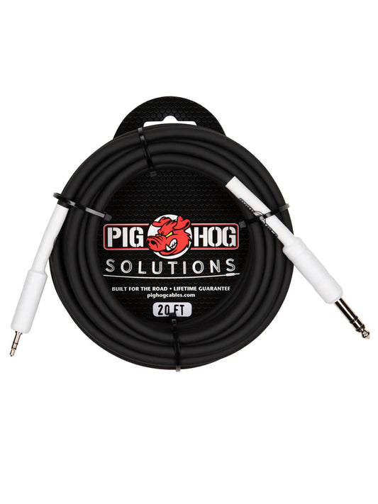 Pig Hog PX48J20 1/4″ TRS to 1/8″ mini, 20ft Cable