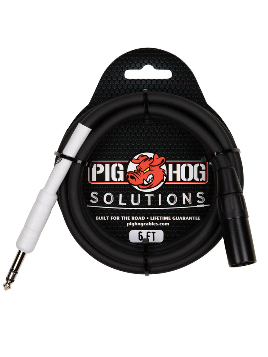 Pig Hog PX4T6 XLR male to 1/4″ TRS, 6ft Cable