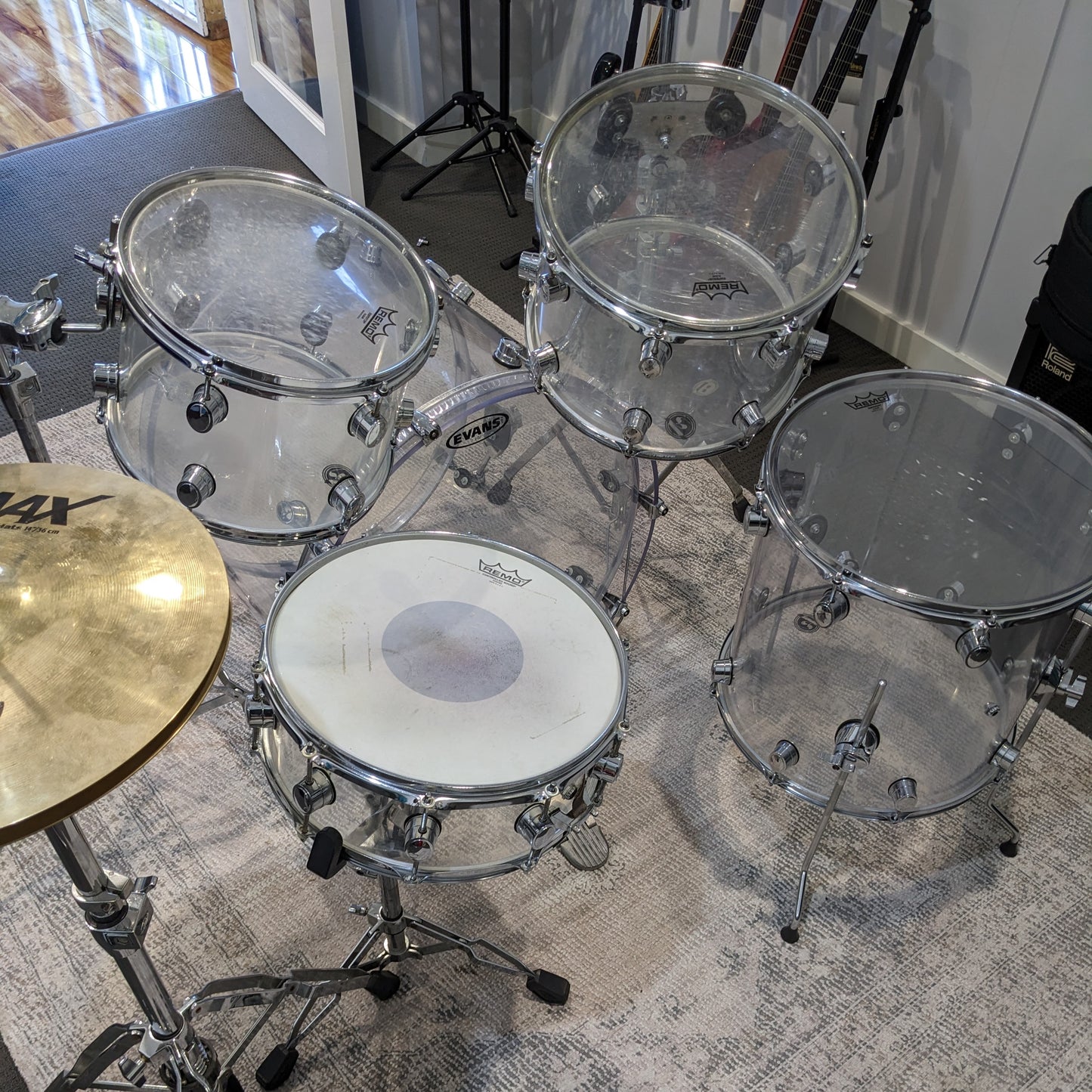 Kirchhoff Schlagwerk Clear Acrylic 5 Piece Drum Kit