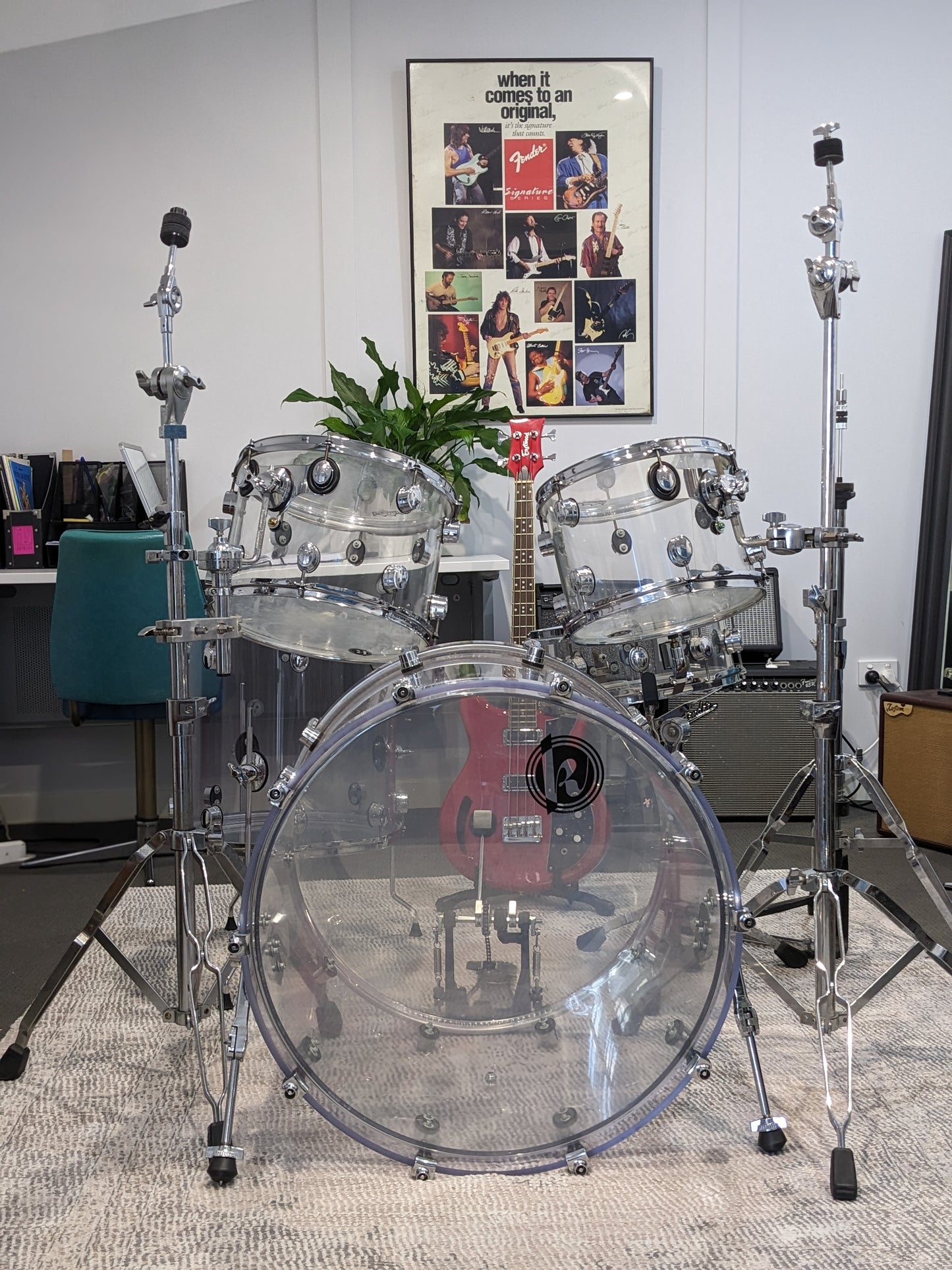 Kirchhoff Schlagwerk Clear Acrylic 5 Piece Drum Kit