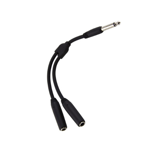 Pig Hog PY-M214M 6″ Y Cable, Mono 1/4″(M)-Dual Mono 1/4″(F)