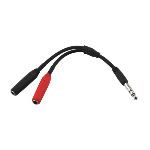Pig Hog PY-S214F 6″ Y Cable, Stereo 1/4″(M)-Dual Mono 1/4″(F)