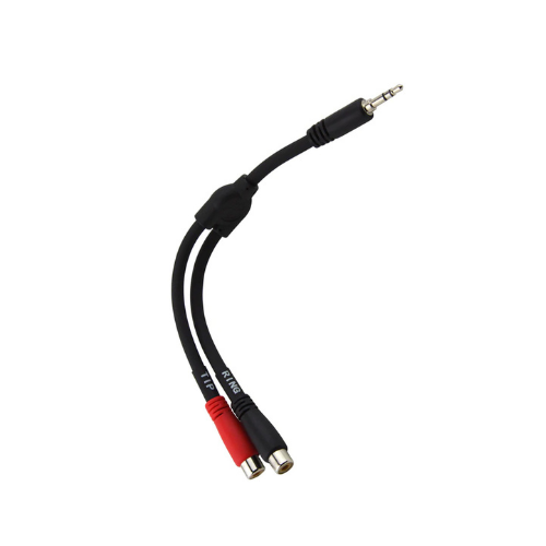 Pig Hog PY-S352R 6″ Y Cable, Stereo 3.5MM(M)-Dual RCA(F)