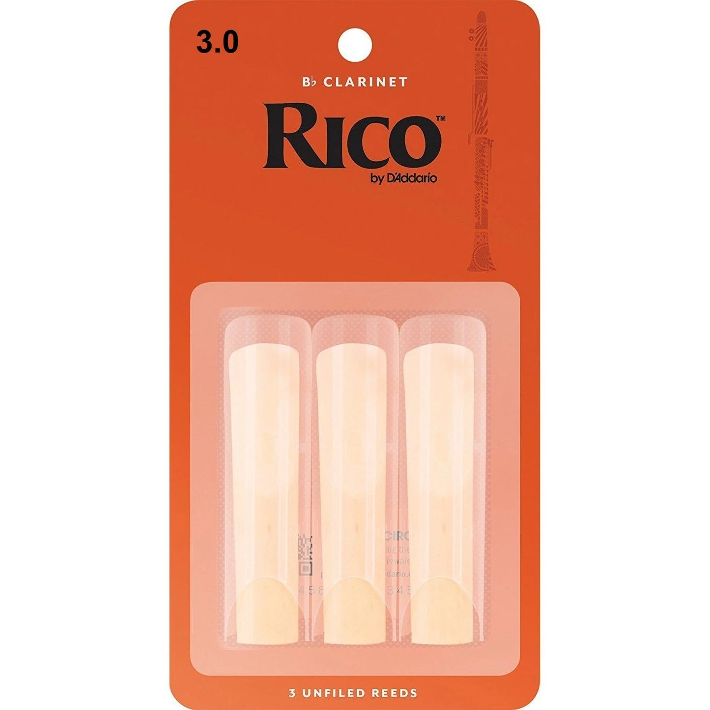 Rico Reeds RCA0330 3.0 Bb Clarinet (3 Pack)