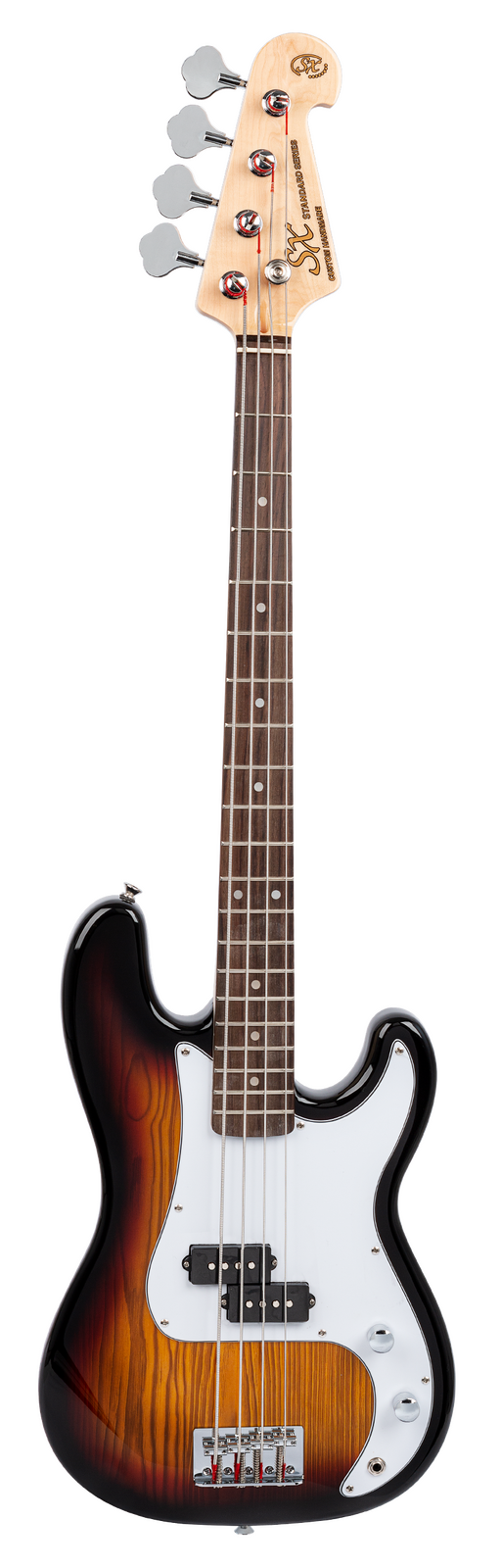 SX SB2SK34TS Precision-Style 3/4-Sized Right-Handed Bass Guitar Pack in 3-Tone Sunburst