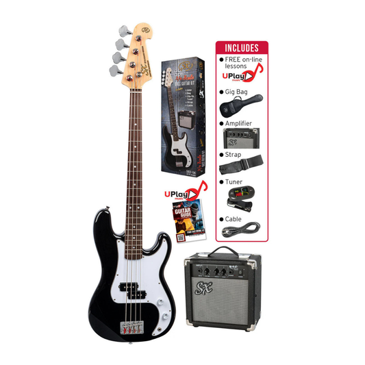 Beginner Packs: SX 4/4-Sized PB-Style Electric Bass Guitar Pack