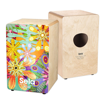 Sela "Art Series" Professional Cajon in Flower Power Design