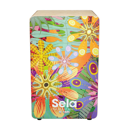 Sela "Art Series" Professional Cajon in Flower Power Design