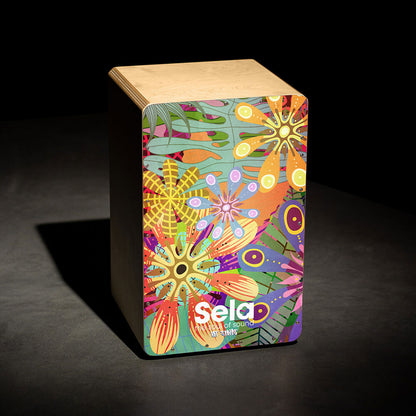 Sela "Art Series" Professional Cajon in Flower Power Design