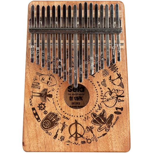 Sela 17-Key Art Series Mahogany Kalimba Sound Effect in Free Spirit Design
