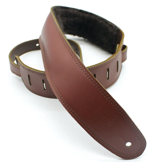 DSL SP25-16-2 2.5″ Garment Maroon/Sheepskin Brown Guitar Strap