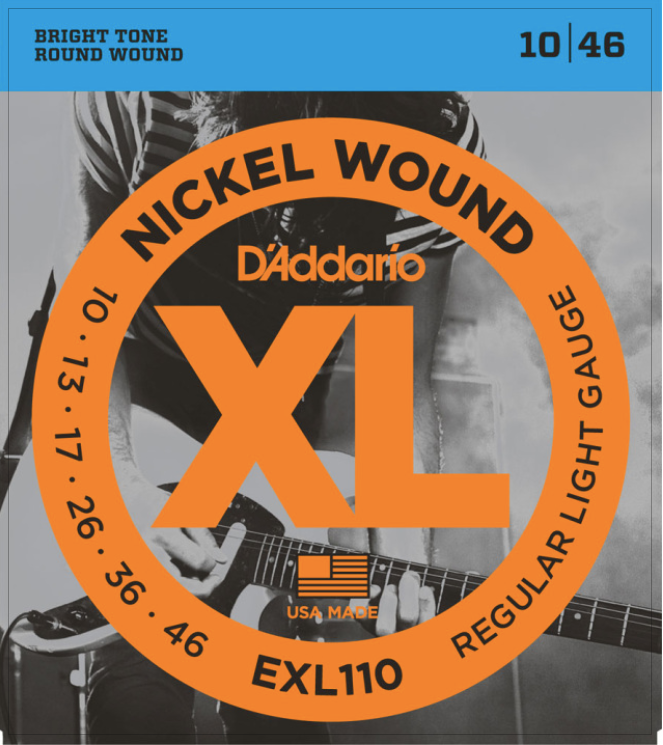 D'Addario XL Nickel Wound EXL110 Regular Light Electric Guitar Strings (10-46)