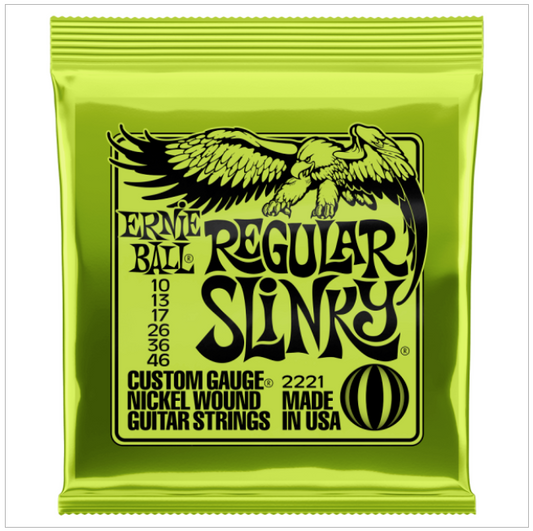 Ernie Ball Nickel Wound Electric Guitar Strings P02221 Regular Slinky (10-46)