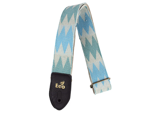 Basso EcoStrap ECO 17 Light 100% Recyled Cotton Blue/White ZigZag Guitar Strap