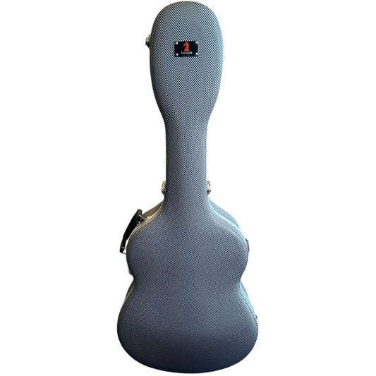 Torque Deluxe Shaped ABS Classical Guitar Case in Black/White Finish