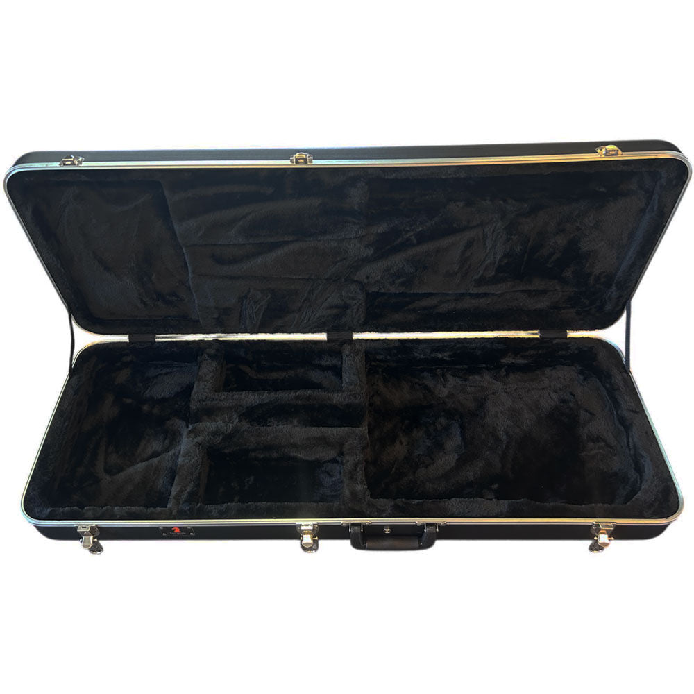 Torque TEC501BLKX Deluxe ABS Rectangular Electric Guitar Case in Black-X Finish