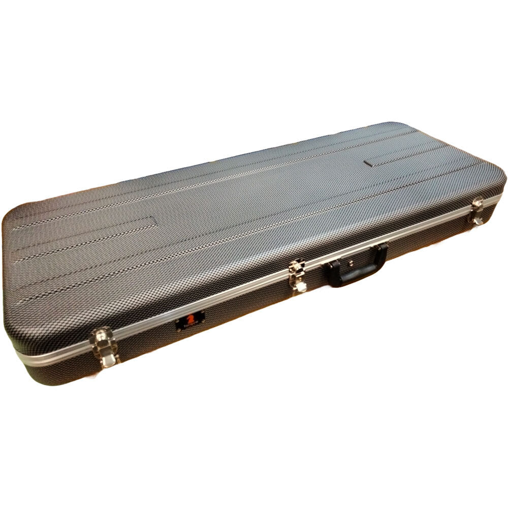 Torque TEC501BW Deluxe ABS Rectangular Electric Guitar Case in Black/White Finish