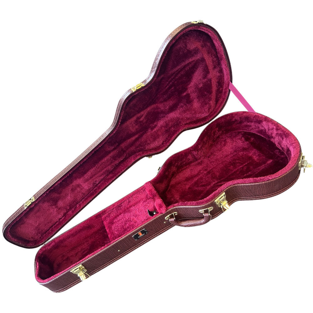 Torque TLP501MGBR Wooden Archtop LP-Style Electric Guitar Case in Brown Finish