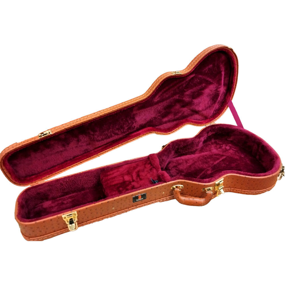 Torque TLP501MGOSTR Wooden Archtop LP-Style Electric Guitar Case in Ostrich Finish