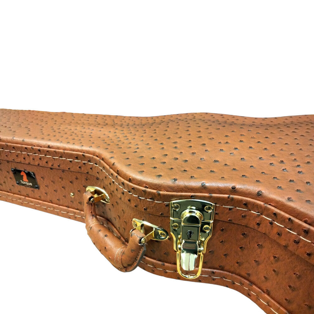 Torque TLP501MGOSTR Wooden Archtop LP-Style Electric Guitar Case in Ostrich Finish