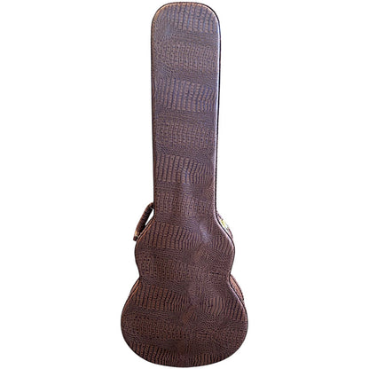 Torque TLP502MGBR Wooden Archtop LP-Style Electric Guitar Case in Brown Crocodile Finish