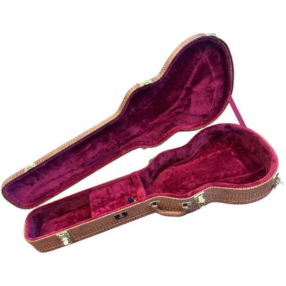 Torque TLP502MGBR Wooden Archtop LP-Style Electric Guitar Case in Brown Crocodile Finish