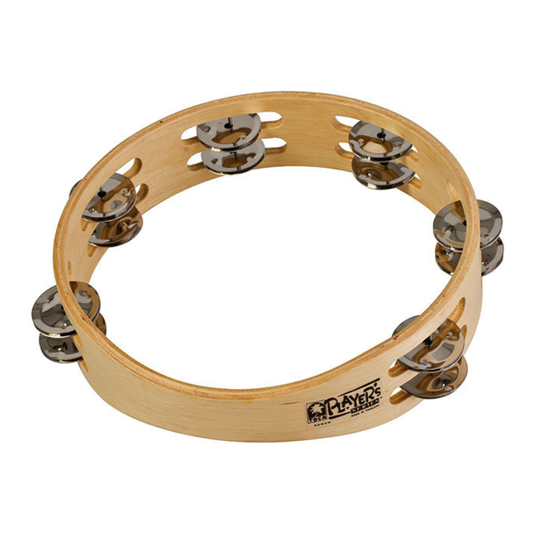 Toca Players Series Wooden 10" Tambourine with Double Row Of Jingles