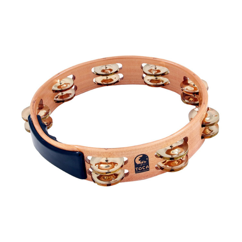 Toca Acacia Hardwood 10" Tambourine with Brass Jingles