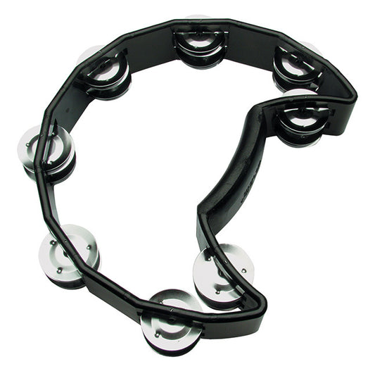 Toca Players Series Half Moon Black Tambourine with Double Nickel Plated Jingles
