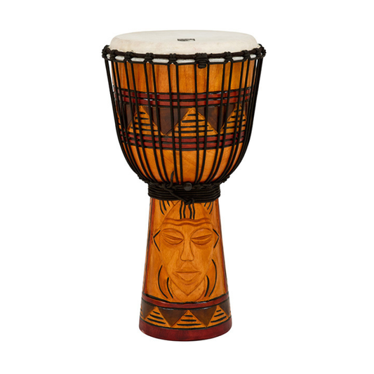 Toca Origins Series Wooden Djembe 10" Synthetic Head in Tribal Mask